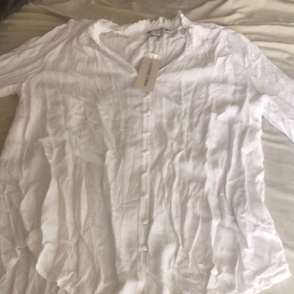 v-neck button front blouse